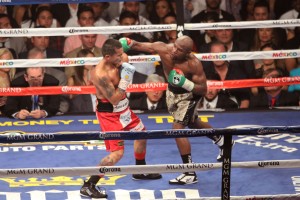 Floyd connect with a right hand